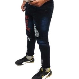 Men's Dark Blue Skinny Fit Cotton Jeans