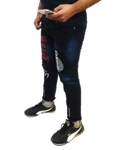 Men's Dark Blue Skinny Fit Cotton Jeans