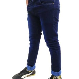 Pandla Men's Skinny Fit Dark Blue Cotton Jeans