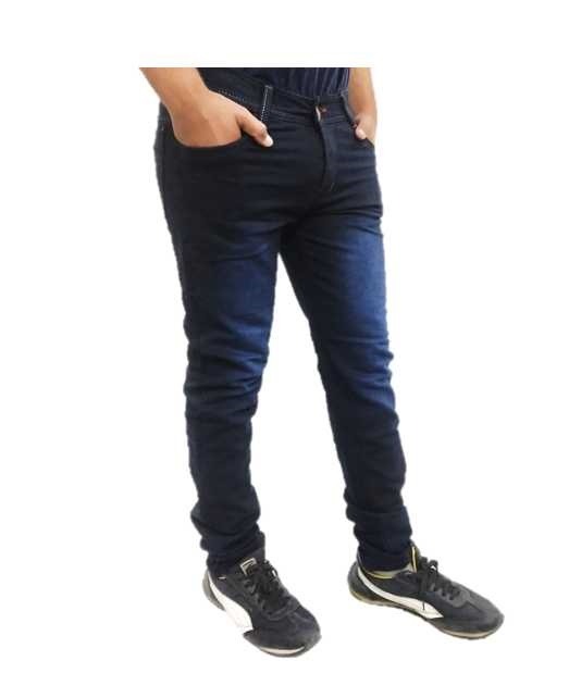 Pandla Men's Skinny Fit Dark Blue Cotton Jeans