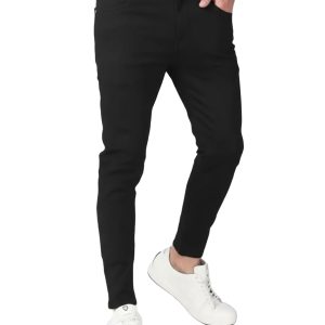 Stylish Black Slim-Fit Stretchable Denim Jeans for Men