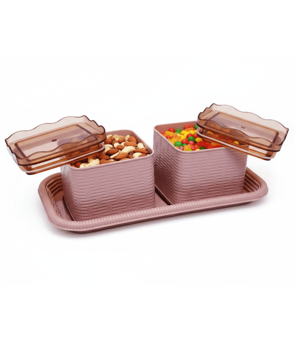 Friendz Crypto Multipurpose Airtight Food Storage Container Set with Tray – 2 Piece,