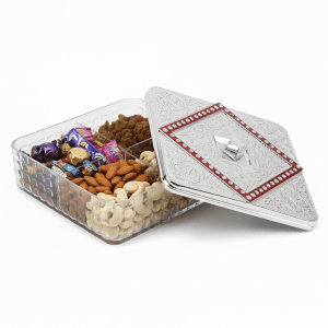 Kavit Roma Decorative Multi-Purpose Dry Fruit & Candy Box with Embellished Lid