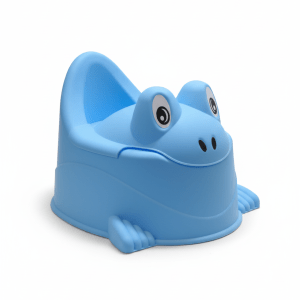 ROYAL PLAST Frog Baby Potty Training Seat | Blue, Non-Toxic, BPA-Free, Ergonomic U-Shape with Cover